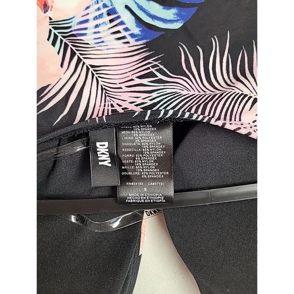 NWT DKNY Small Tropical Floral‎ One Piece Tummy Control Halter Neckline Swimsuit - Picture 6 of 8